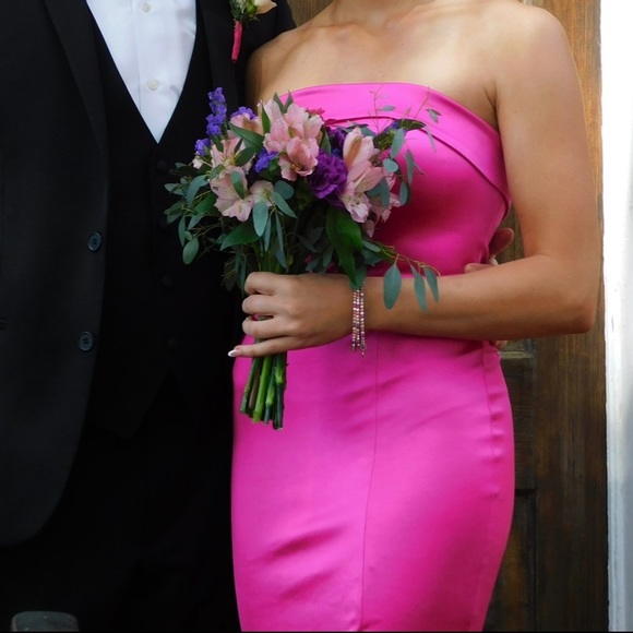 PINK SILK EVENING GOWN (PROM/PAGEANT/FORMAL) - Picture 5 of 11